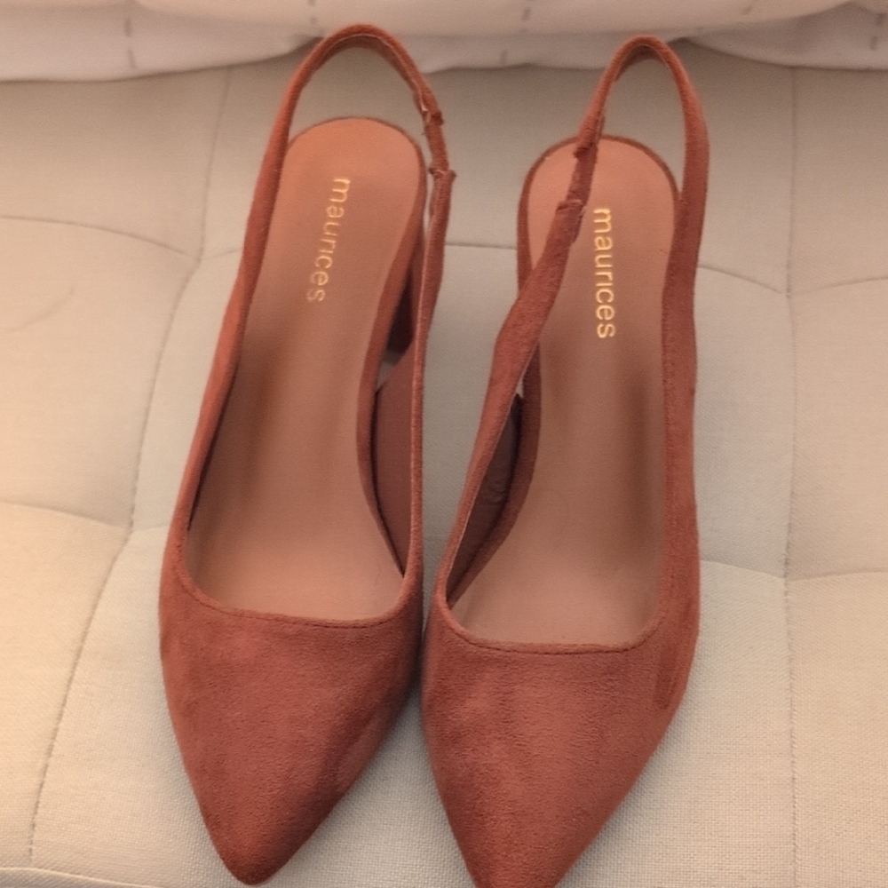 Maurices Brown Heeled Slingback Pumps